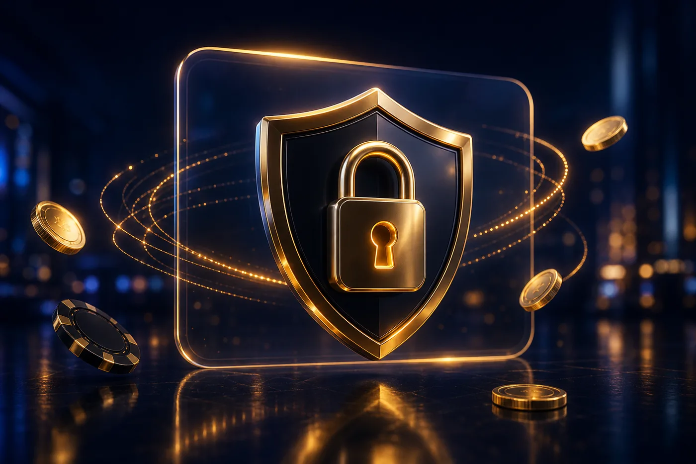 Padlock and shield symbolising data protection